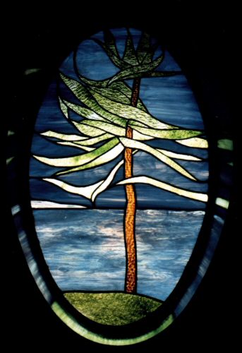 "Sun Wave" stained glass window