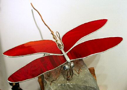 Red glass dragonfly