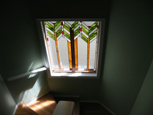 Mountain Ash stained glass window installed  ©